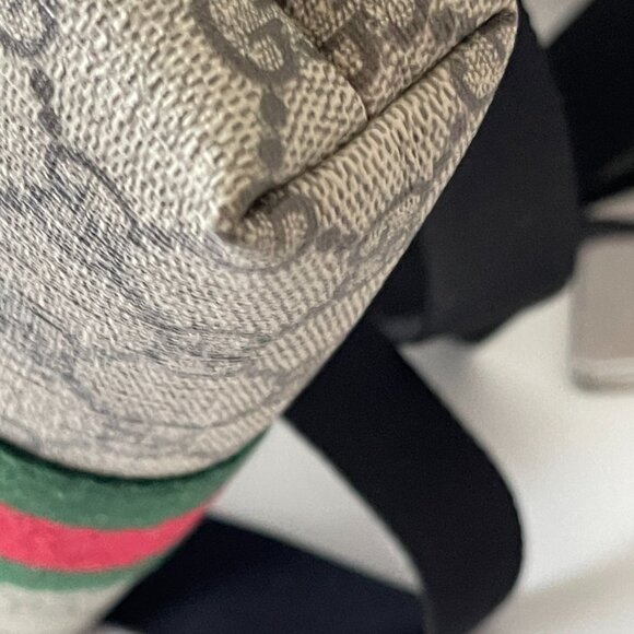 GUCCI Logo GG Pattern Crossbody Shoulder Bag PVC Canvas Webline (155731) - Picture 3 of 11